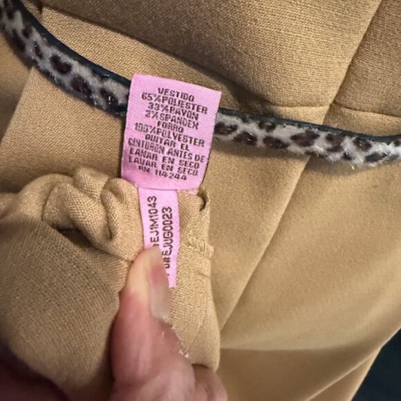 Eliza J Camel Dress with Leopard Print Belt – Size 12 - Picture 7 of 7